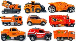 Collection ORANGE Transformers Car Toys Tobot Hellocarbot Racing Cars Construction Dinosaur Cartoon