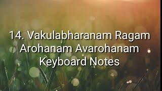 Vakulabharanam Ragam  Arohanam Avarohanam  Keyboard Notes