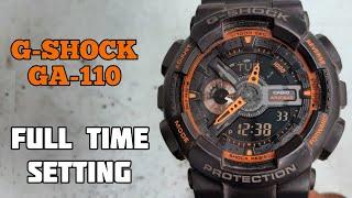 How To Setting Time a Casio G-SHOCK GA-110 Digital Watch