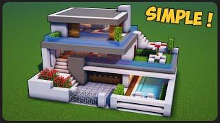 Cara Membuat Rumah Modern Simple 3 Lantai   Minecraft Modern Pt.55