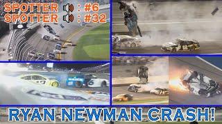 Every Unique Angle of Ryan Newmans Crash + Spotter Audio  2020 Daytona 500