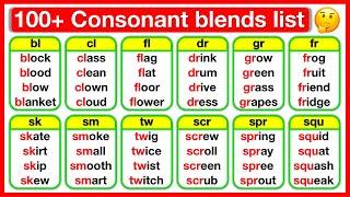 100+ Consonant Blends In English   Phonics Lesson with practice sentences  Learn with examples