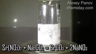 Production of strontium carbonate  SrNO32 + Na2CO3 = SrCO3 + 2NaNO3