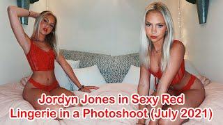 Jordyn Jones in Sexy Red Lingerie in a Photoshoot July 2021