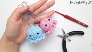 Crochet JellyfishOctopus Keychain  Amigurumi 