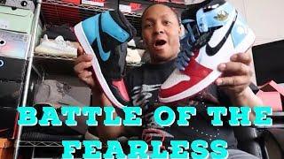 Battle of the Fearless UNC to Chicago Jordan 1s