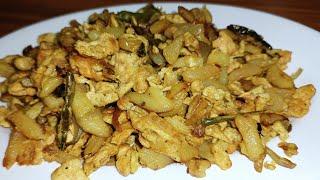 Aloo - Anda Bhurji Recipe  potato egg bhujia Recipe  Bhujiya Recipe by sudha kitchen Queen....