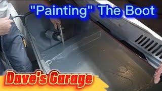 Ford Escort MK1 Restoration.  Painting the Boot. Applying Gravitex