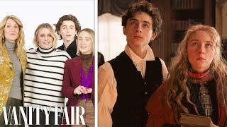 Saoirse Ronan Timothée Chalamet Laura Dern & Greta Gerwig Break Down a Scene from Little Women