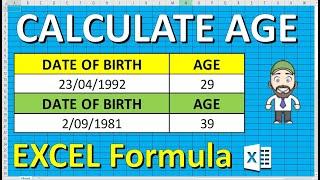 Calculate Age with EXCEL formula - 2 minute Excel formula