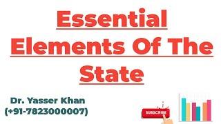 Essential Elements Of The State  Elements Of State  State  Political Science  Political Theory