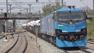 Powerful Locomotive WAG 12 Continuously Honking with fully loaded Freight  Indian Railways