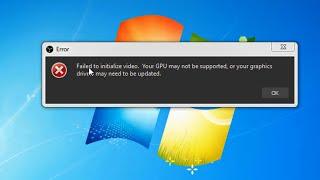 Obs Failed to initialize video. Your GPU may not be supported or your graphics drivers may to be