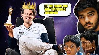 Magnus Carlsen DEMOLISHES Top Indian PRODIGY GMs in EXCITING Blitz Game ft. Gukesh D Pragg Nihal