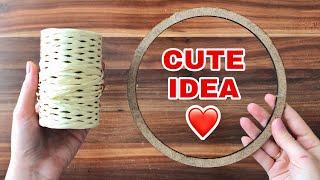 Very Cute Idea with Raffia Rope and Wooden Hoop  #diy #boho