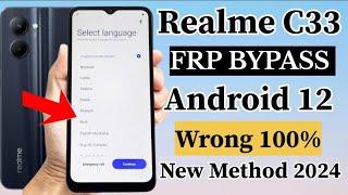 Realme C33 FRP BYPASS  Android 12 Google account remove New Tricks 2024 100% Work