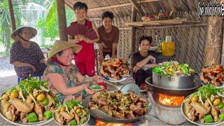 Gà Trứng Non Hấp Mướp Sườn Heo Kho  Bữa Cơm Gia Đình Quê Thu Hoạch Rau Ngoài Đồng  Hometown rice