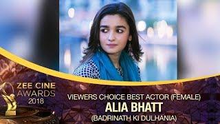 DULHANIA Alia Bhatt  Viewers Choice Best Actor Female  Zee Cine Awards 2018