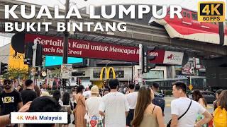 4K 60fps HDR KUALA LUMPUR  Bukit Bintang streets walk  July 2024 - Malaysia Walking Tour