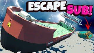Escaping a SINKING SHIP with an ESCAPE SUB in Stormworks Survival