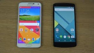 Samsung Galaxy S5 Android 5.0 Lollipop vs. Nexus 5 Android 5.0 - Review 4K