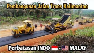 Alhamdulillah Jalan Kebun Sawit Kita Sudah di Aspal gaess  Pembangunan jalan trans Kalimantan