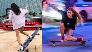 Best Longboarding Skills TikTok Compilation - Longboard Girls Dance