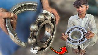 How to Repair Broken Outer Ring of Giant Bearing  Broken Bearing Restoration Scrap Metal Recycling