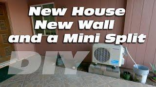 New Old House DIY Rebuild a Wall Replace a window Reinstall the Mini Split AC Unit - Heat Pump