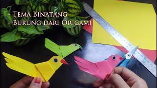 Kegiatan Membuat Burung dari Kertas Origami Untuk PAUD TK - Tema Binatang Udara Bersayap