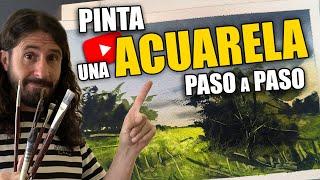 Tutorial PAISAJE con ACUARELA PASO a PASO