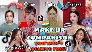 TIKTOK MAKEUP COMPARISON INDIA THAILAND CHINA ETC.  REACTION