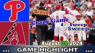 Diamondbacks vs.  Phillies Aug 92024   GAME Highlights MLB Season 2024