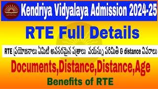 Kendriya Vidyalaya Admission 2024-25  KVS RTE process Age Eligibility Document Distance KV