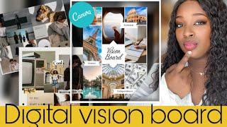 How to design digital 2024 vision board using Canva