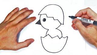 Como dibujar un Pollito Bonito  Aprender a Dibujar de forma Fácil