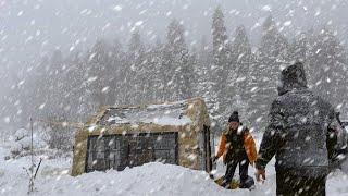 TENT CAMP WITH STOVE IN HEAVY SNOWFALL  Stuck on the Road @365gündoğadayiz