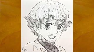 How to draw Zenitsu Agatsuma from Demon Slayer  Anime drawing videos for beginners  Anime drawing