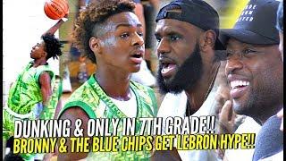 LeBron James & D-Wade Watch Bronny GET SHIFTY & CRAZY Dunking 7th Grader SHAREEF WAS THERE TOO