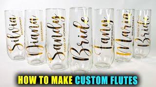 DIY PERSONALIZED NAME CHAMPAGNE FLUTES  Lucykiins