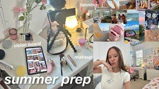 SUMMER PREP ️ tanning vision board makeup & more