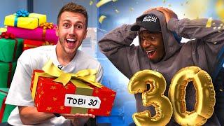 GIVING TOBI 30 PRESENTS FOR HIS BIRTHDAY