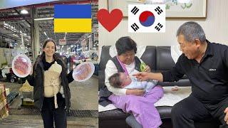 한국 시부모님이랑 저녁을 먹었다. 우크라이나 여자 수산시장에 왔다. Вечеря з корейськими свекрами та рибний ринок