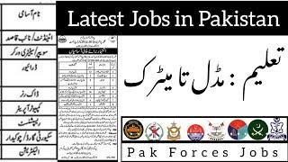 Latest Jobs in Pakistan 2023  Computer Operator  Driver  Electrician Pak Forces Jobs