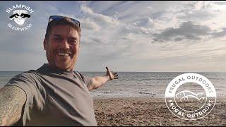 Catching Bass and Smooth hound with a bonus Bull Huss Shore Beach Fishing uk Isle of Wight