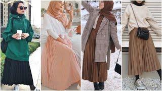 21 Ways To Style Long Pleated Skirt With Hijab  Modest Fashion  Muslim Fashion