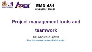 Project management tools and teamwork for capstone design project