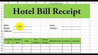 How to Create a Bill in Excel Step-by-Step Guide