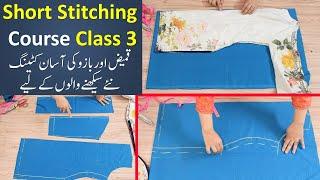 Easy shirt cutting method For beginners summer short course lesson 3  stitching short course Class