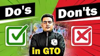 Dos and Donts in GTO   Tips for GTO 